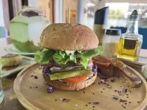 Lentils Burguer   at Foods & Roots in Koh Phangan
