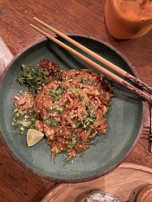 Vegan Pad Thai - it’s amazing!  at Foods & Roots in Koh Phangan