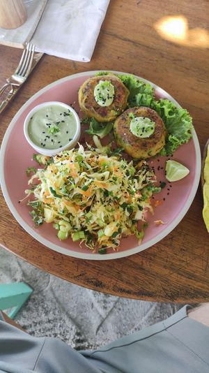 "Lentil Patties" at Foods & Roots in Koh Phangan