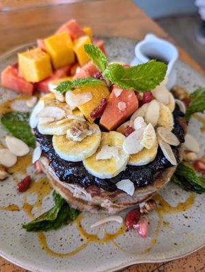 Buckwheat pancakes again, sooo good! 😋 at Foods & Roots in Koh Phangan