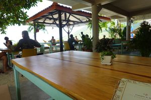 Seating area out back. at Foods & Roots in Koh Phangan