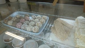 Bliss balls and raw banana and oat slice were vegan at Bay Blue in Mount Gambier