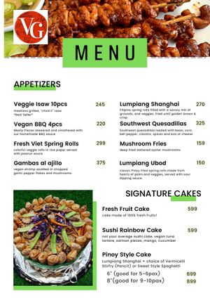 Updated Menu at Veggie Guys in Quezon City