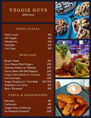 2020 menu at Veggie Guys in Quezon City