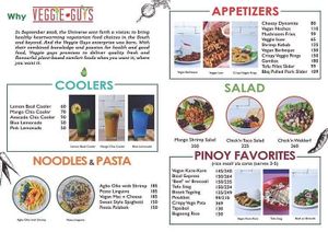 Menu at Veggie Guys in Quezon City