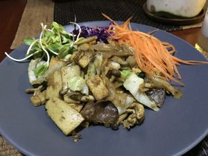 Tofu with noodles at Rakpak in Koh Samui