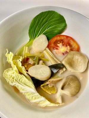 Spicy Tomyum soup at Khong Vegan Restaurant  in Da Nang