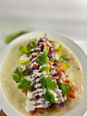 The crispy mushroom taco at Khong Vegan Restaurant  in Da Nang