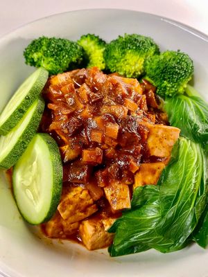 Spicy Sichuan Tofu Rice Bowl at Khong Vegan Restaurant  in Da Nang