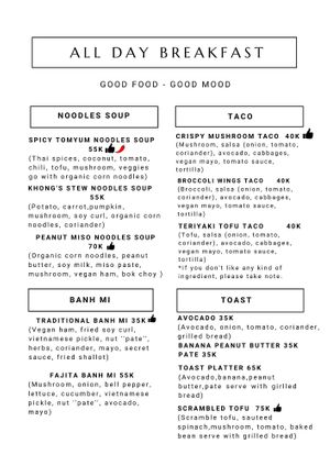 
This is our newest menu.
 at Khong Vegan Restaurant  in Da Nang