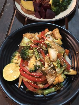 A noodle dish with Japanese sauce (very tasty!)   at Khong Vegan Restaurant  in Da Nang