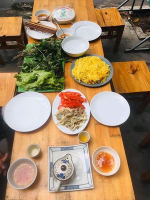 The lovely vegan party of us. at Khong Vegan Restaurant  in Da Nang