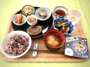 The weekly lunch special.
multigrain food, orthodox Japanese dishes, fresh vegetables  at Enkuru in Koshu