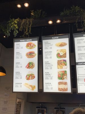 Some of the menu at BeyKebap in Sevilla