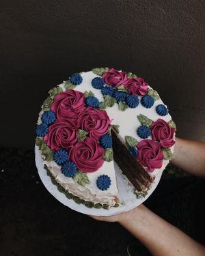 Triple Berry Vanilla Cake at The Tipsy Muse Café in Fredericton