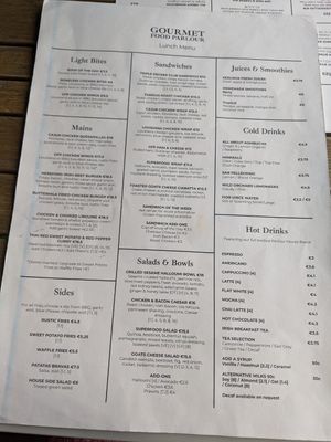 Menu at Gourmet Food Parlour - Santry in Dublin