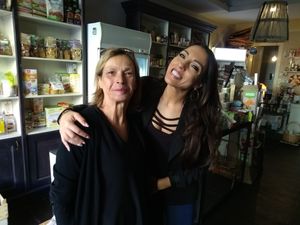 Ilaria the (vegan) owner and her mother :) at ToBio Vegan Shop in Naples