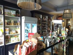 Inside the beautiful shop at ToBio Vegan Shop in Naples