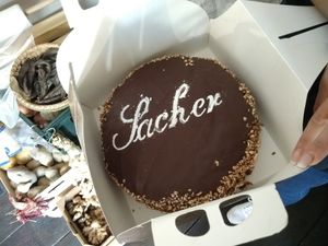 Vegan Sacher cake at ToBio Vegan Shop in Naples