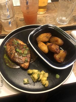 BBQ pit chicken with plantain   at Turtle Bay in Leamington Spa