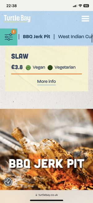 Menu, May 2023  at Turtle Bay in Leamington Spa