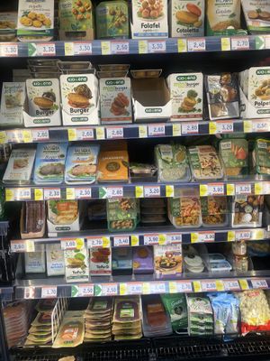 vegan fridge section   at Sole 365 in Naples