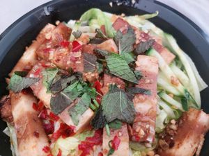 Rice-noodle salad with pork at Hanoi Pho in Mannheim