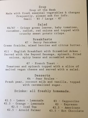 Breakfast and other items  at Smokey Greens in Berlin