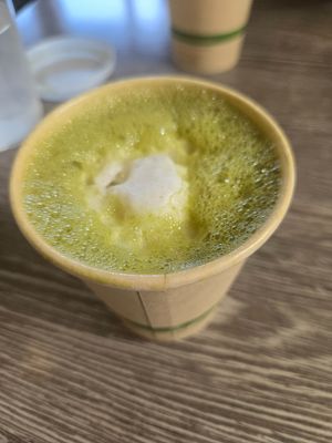 Matcha with coconut milk at Mama Pacha in San Juan