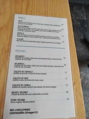 Carta at Choclo y Maíz Cocina Vegana in Guadalajara