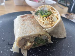 Tex-Mexico burrito at Choclo y Maíz Cocina Vegana in Guadalajara
