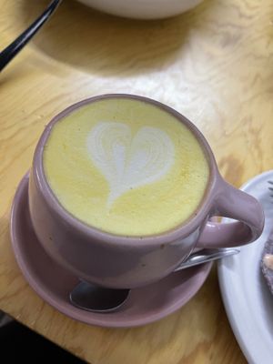 Golden milk  at Choclo y Maíz Cocina Vegana in Guadalajara