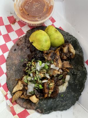 Mole taco delivered through Uber eats   at Choclo y Maíz Cocina Vegana in Guadalajara