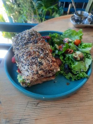 Choripan at Choclo y Maíz Cocina Vegana in Guadalajara