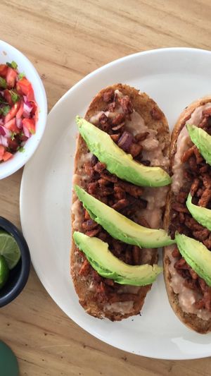 Molletes Charros at Choclo y Maíz Cocina Vegana in Guadalajara