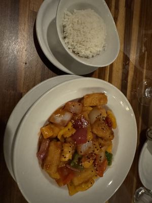 Sweet and sour tofu   at Bali Hai Restaurant in San Diego