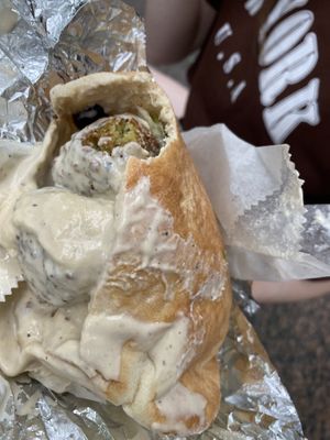 Falafel sandwich   at Sam's Falafel Cart in New York City