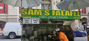Look for that one exactly where it designated on map at Sam's Falafel Cart in New York City