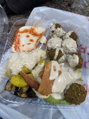Falafel plate   at Sam's Falafel Cart in New York City