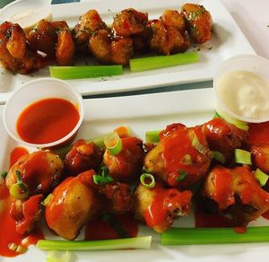 "Philly International"- Crispy Cauliflower Bites (choice of sauce: BBQ, Sweet Thai Chili, Buffalo, Go Vegan Sauce or Mango Habanero) at Go Vegan Philly in Wilmington