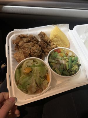 A “fried chicken” platter. I’ve never had anything like this before, so fun! at Go Vegan Philly in Wilmington