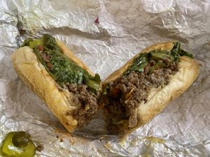Impossible meat cheese steak (broad street bully)   at Go Vegan Philly in Wilmington