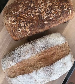 Gluten free sourdough mother loaf and white loaf  at Uprising Bakehouse in Burlington