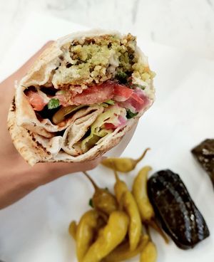 falafel sandwich - inside #Veganuary at Azzam in Berlin