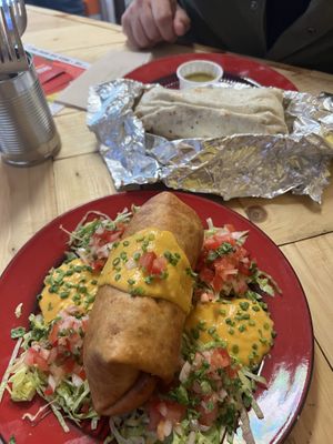 Chimichanga and burrito  at Tacos and Flipflops - Pop-up in Peterborough