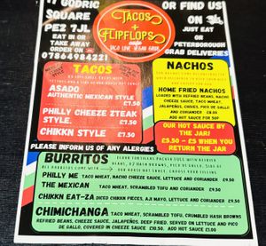 Menu  at Tacos and Flipflops in Peterborough