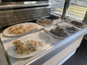 Counter options including the falafels at Homous & Co - Plainpalais in Geneva