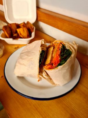 Bbq korean flatbread at Okra in Shrewsbury