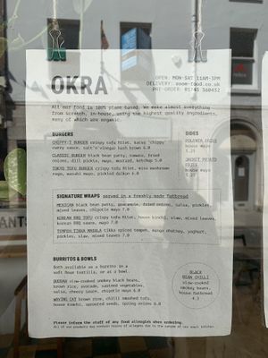 Menu (Spring 2021) at Okra in Shrewsbury
