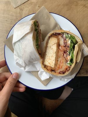 Korean BBQ tofu wrap  at Okra in Shrewsbury